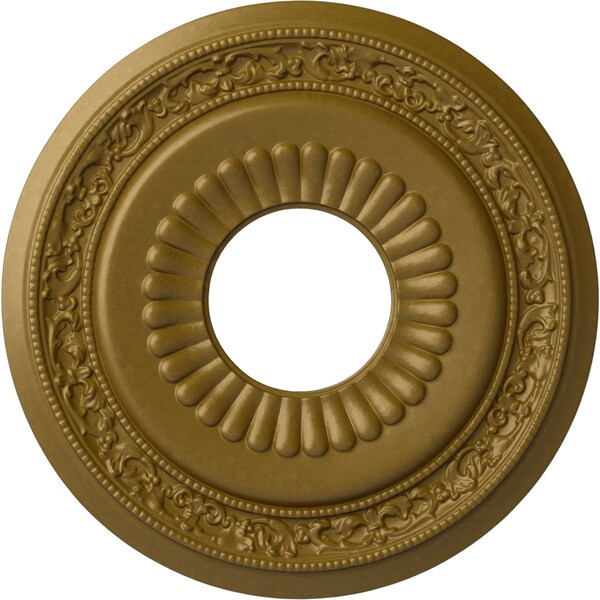 Ekena Millwork Lauren Ceiling Medallion (Fits Canopies up to 6 1/4"), 20 5/8"OD x 6 1/4"ID x 1 3/8"P, Gold CM20LNGLS - main